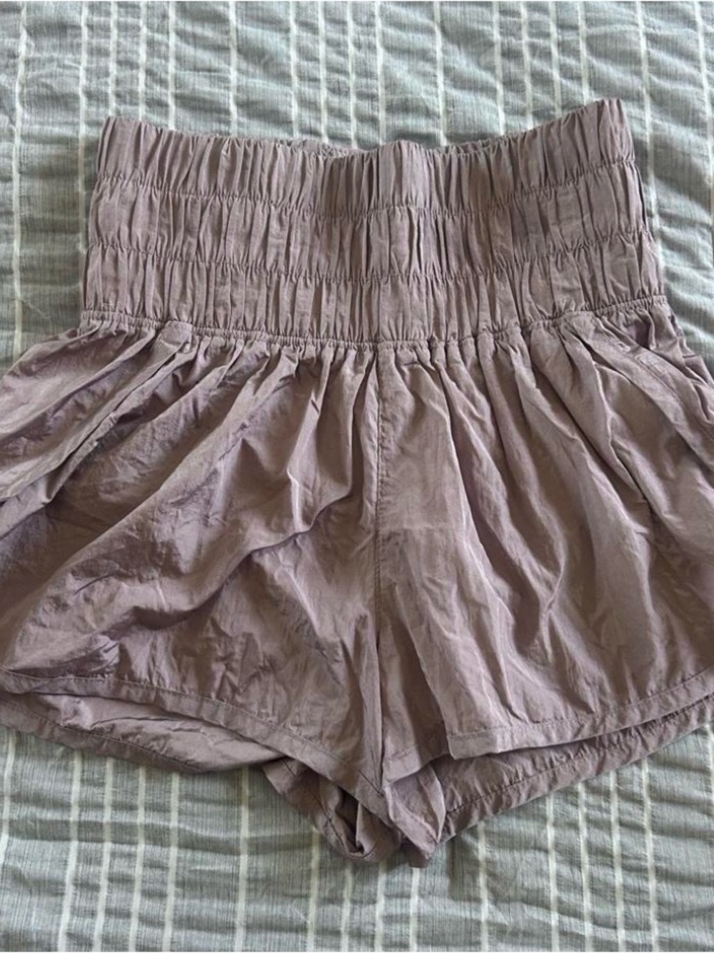 High-Waist free people Smocked Lavender Shorts - Women